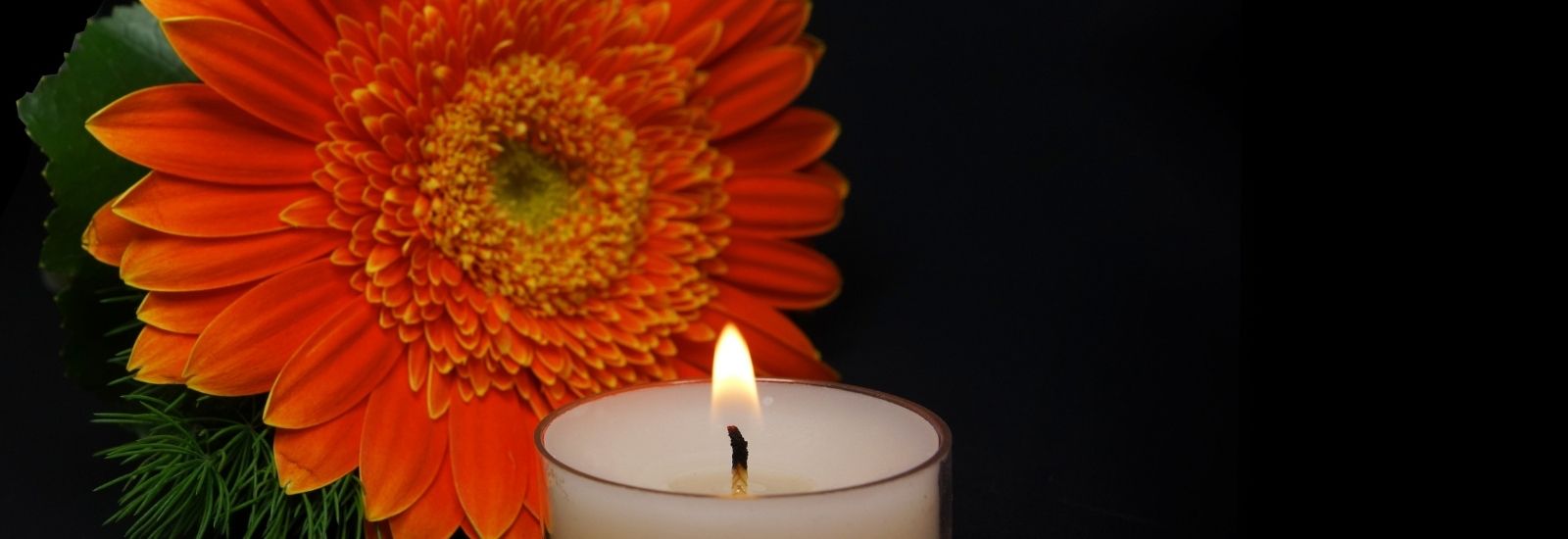 flower and memorial candle