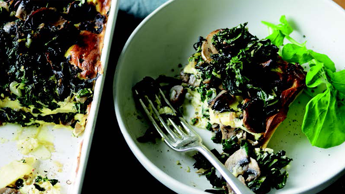 Mushroom, spinach and ricotta lasagne