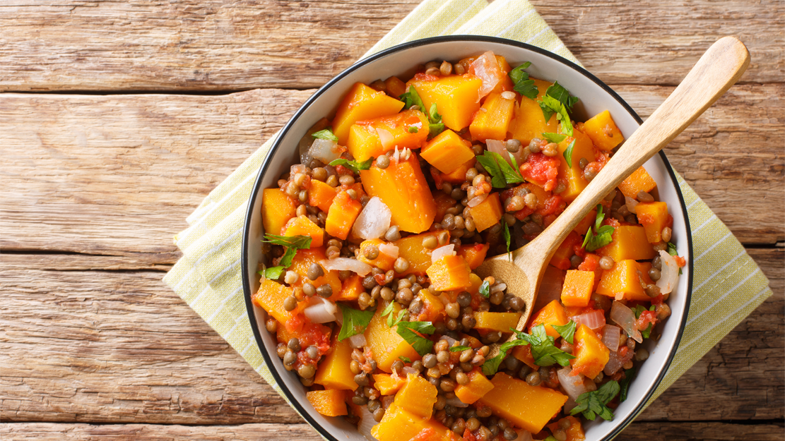 Pumpkin lentil curry