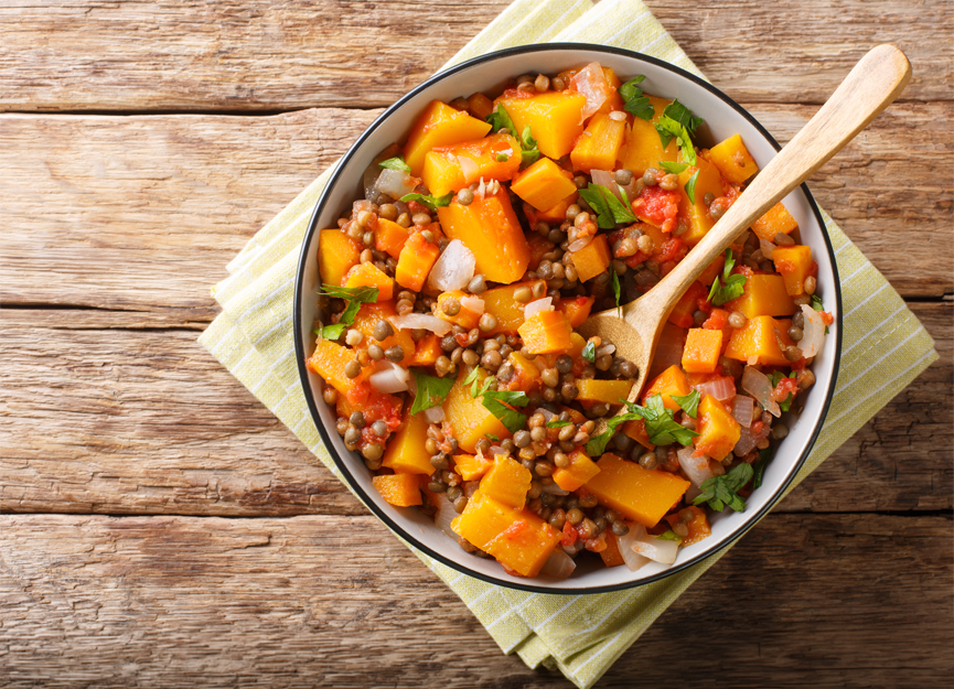 Pumpkin lentil curry