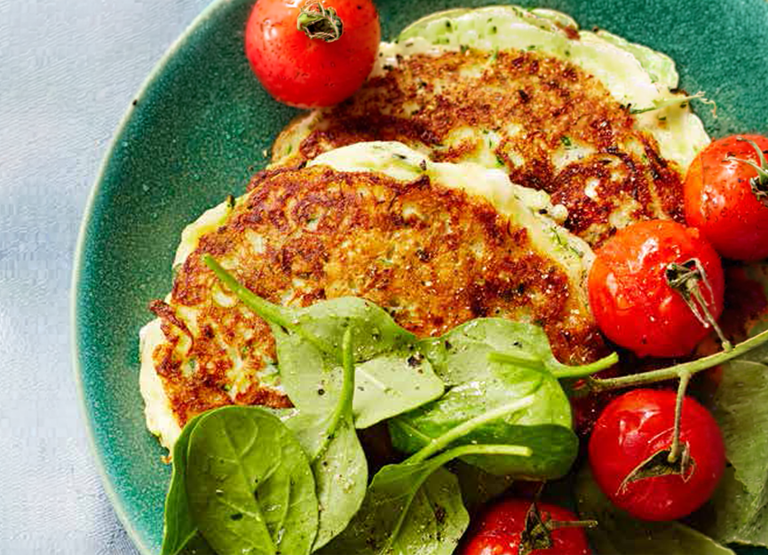 Zucchini, feta and ricotta fritters